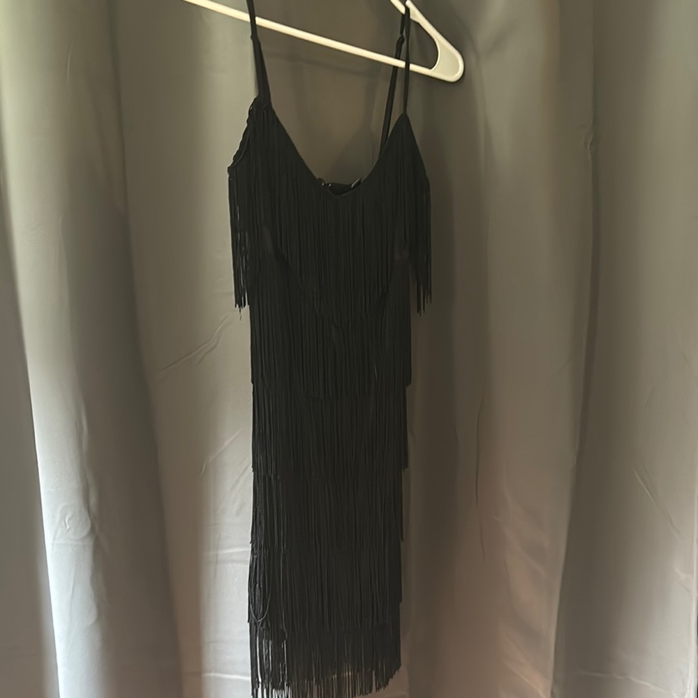 Windsor Black Fringe Mini Dress